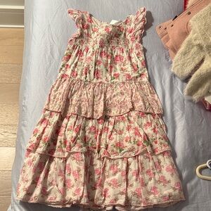 SOLD- LoveShackFancy Pink Floral Tiered Dress
